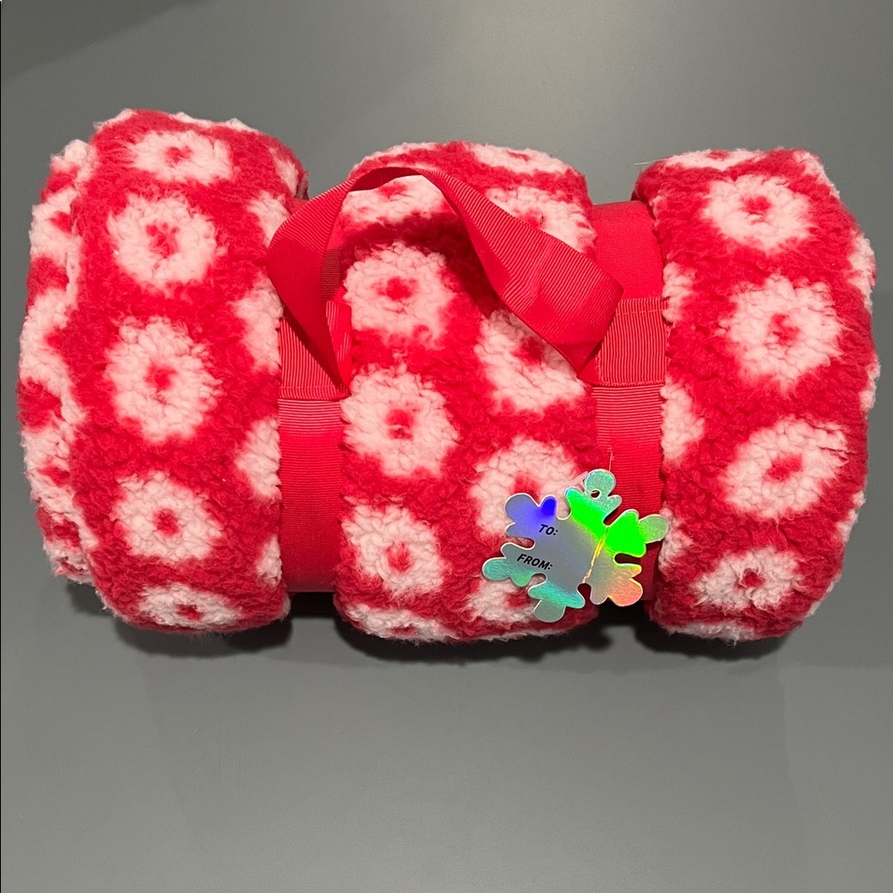 Pink&White Super Soft Sherpa Gift Blanket